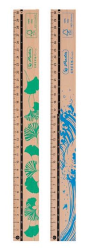 Herlitz 50033621 Ruler Desk Ruler 300 mm Wood Brown 10 pcs.
