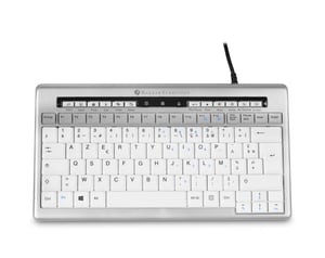BakkerElkhuizen S-board 840 tangentbord Kontor USB AZERTY franska Ljusgrå, Vit