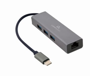 Gembird A-CMU3-LAN-01 USB 3.2 Gen 1 (3.1 Gen 1) Type-C Docking Station, Gray