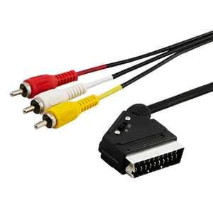 Savio CL-133 SCART-Kabel 2 m SCART (21-polig) 3 x Cinch Mehrfarbig