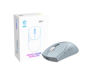 MSI Forge Gm340 Wireless Sky Gaming Mouse – Ambidextrous RF Wireless + Bluetooth Optical 12,000 DPI