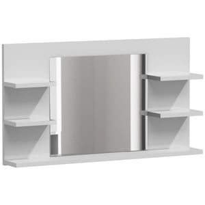 Topeshop LUMO L5 WEISS MATT Wandspiegel, rechteckig, weiß