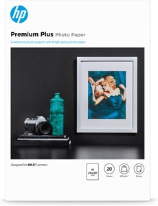 HP Premium Plus Photo Paper, Glossy – 20 sheets/A4/210 x 297 mm