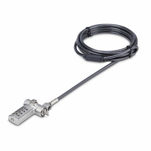 StarTech UNIVCS25-LAPTOP-LOCK Cable Lock, Black, Silver, 2 m
