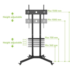 Techly ICA-TR6 uchwyt do telewizorów 165,1 cm (65") Czarny