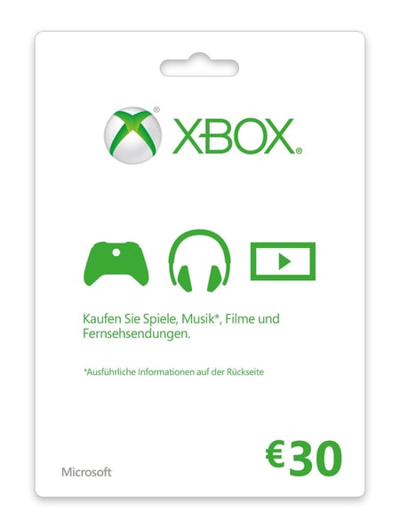 Microsoft Xbox LIVE Gift Card 30€ Gry video Karta podarunkowa