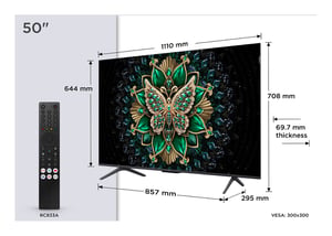 TCL C69 50C69K Telewizor 127 cm (50") 4K Ultra HD Smart TV Wi-Fi Metaliczny