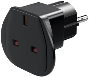 Goobay 94271 Power Plug Adapter: Type F to Type G (UK), Black