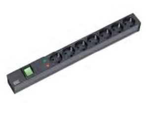 Bachmann 333.535 Stromverteilereinheit (PDU) mit 7 Netzanschlüssen, 1U, schwarz