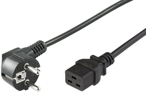 Microconnect PE0771903 kabel zasilające Czarny 3 m Wtyczka zasilająca typu E+F C19 panel