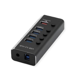 ROLINE 14.02.5058 USB 3.2 Gen 1 (3.1 Gen 1) Type-B-Hubs und -Switches, 5120 Mbit/s, schwarz