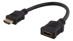 Deltaco HDMI-21F kabel HDMI 0,2 m HDMI Typu A (Standard) Czarny