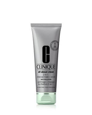 Clinique All About Clean 2-in-1 Charcoal Mask + Scrub Maska oczyszczająca Kobiety 100 ml Kremowy