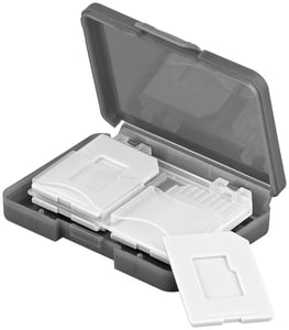 Goobay 95349 Speicherkartenetui für 4 Karten, Kunststoff, grau, transparent