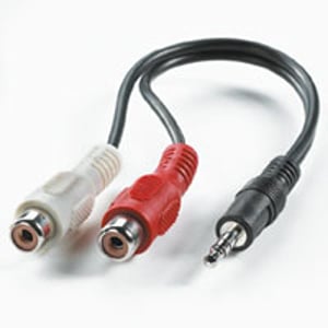 VALUE-kabel 3,5 mm/RCA, 0,2 m ljudkabel 0,2 m 3,5 mm svart