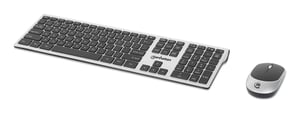 Manhattan 180788 Keyboard with Mouse Included, Universal RF Wireless QWERTY, Black, Silver