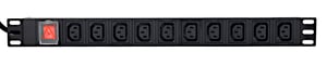 Gembird Power Distribution Unit PDU 10pcs C13 Sockets 1U 16A C19 Plug 2m Cable