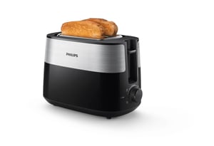 Philips Daily Collection HD2516/90 Toster — z dwiema szerokimi szczelinami, metalowy