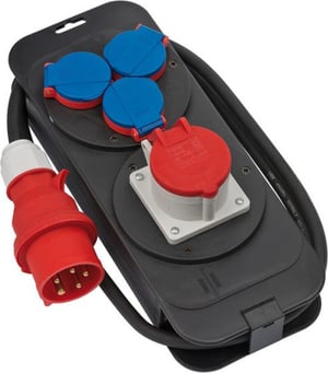 Brennenstuhl 1151600010 PDU Power Distribution Unit, 4 x Power Outlets, Black, Blue, Red