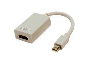 LogiLink CV0036A Cable Adapter, 0.1 m, Mini DisplayPort to HDMI Type A (Standard), Gray
