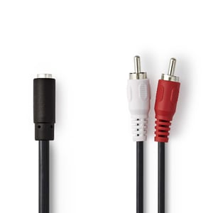 Nedis CAGB22255BK02 Audio Cable 0.2 m 2 x RCA 3.5 mm Black