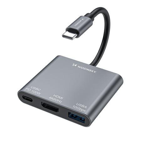 Wozinsky WHCH-01 USB 3.2 Gen 2 (3.1 Gen 2) Type-C 10000 Mbit/s Szary