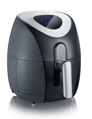 Severin FR 2430 Single-Basket 3.2 L Standalone 1500 W Hot Air Fryer, Black, Stainless Steel
