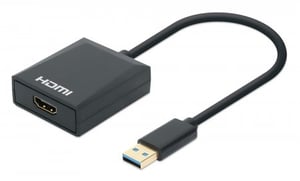 Manhattan 153690 Wired USB 3.2 Gen 1 (3.1 Gen 1) Type-A Docking Station, Black