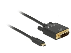 DeLOCK 3m, USB-C/DVI 24+1 zewnętrzna karta graficzna usb 3840 x 2160 px Czarny