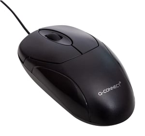 Q-CONNECT KF04368 mus, universell, tvåhandsanvändning, USB typ A, optisk