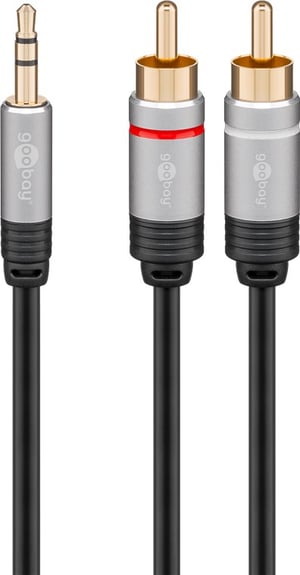 Goobay 78739 kabel audio 3 m 3.5mm 2 x RCA Czarny