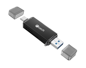 C-TECH ucr-02-al czytnik kart USB 3.0 Type-A/Type-C Czarny