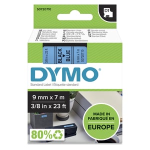 DYMO D1 oryginalne etykiety | rolka 9 mm x 7 m | czarny nadruk na niebieskim | samoprzylepne etykiety do drukarek etykiet LabelManager