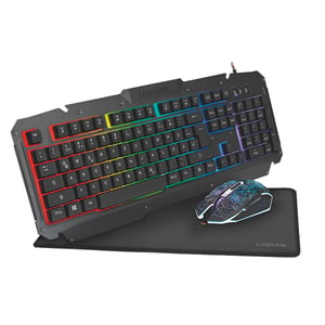 LogiLink ID0185 tangentbord Medföljande USB-gamingmus QWERTY Engelska Svart