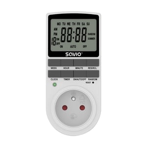 Savio AE-03 elektrischer Timer, weiß, Tages-/Wochentimer