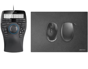 3Dconnexion SpaceMouse Enterprise Kit 2 – Maus für den Bürogebrauch, beidhändig bedienbar, RF-Funk + USB Typ A, 6DoF