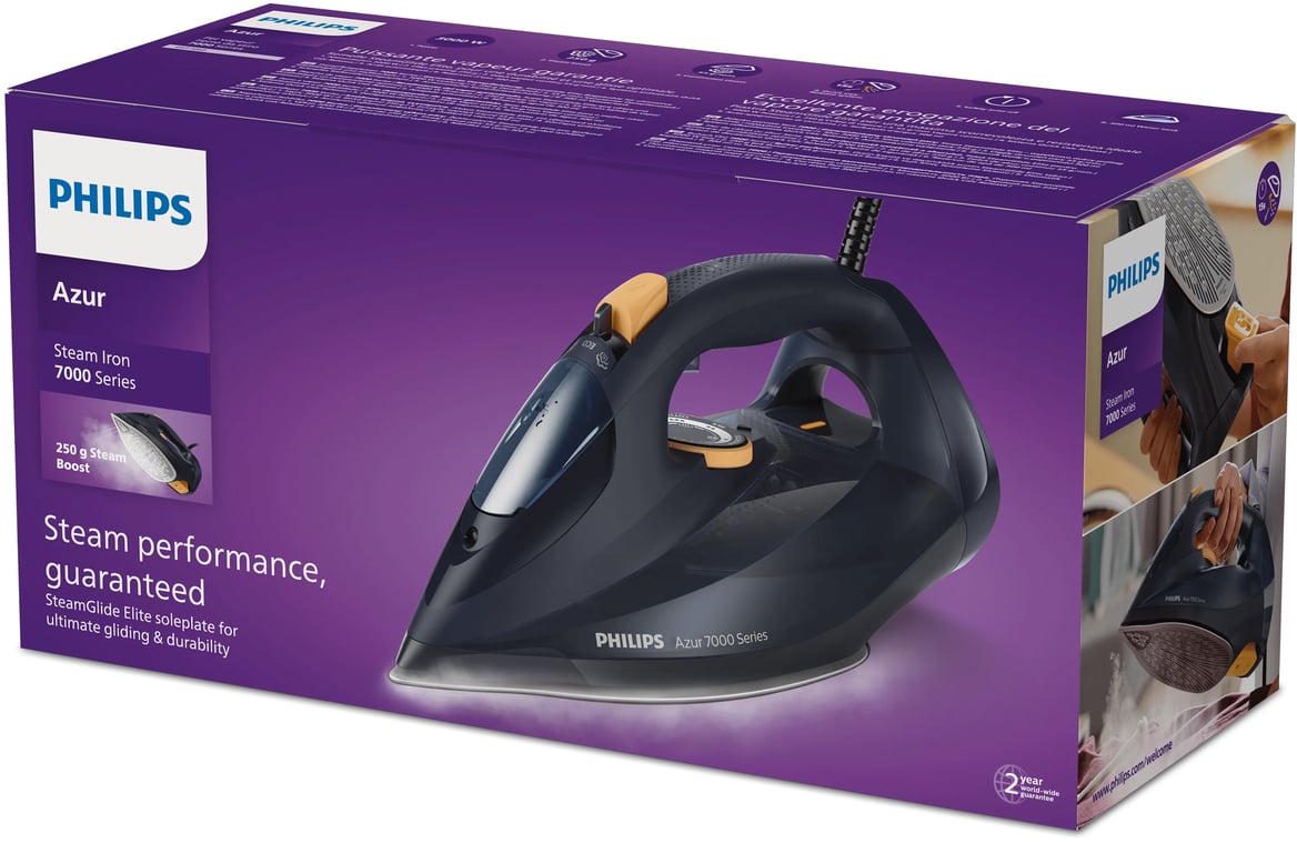 Philips 7000 series DST7060/20 Żelazko parowe HV niebiesko-żółte