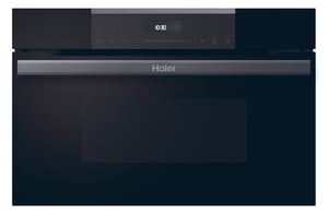 Haier HWO38MG4HXBD Schwarze Einbau-Mikrowelle mit Grillfunktion, 34 l, 900 W
