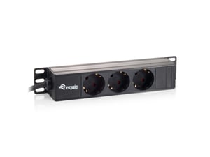 Equip 333299 Power Distribution Unit (PDU) with 3 x Power Outlets, 1U, Black