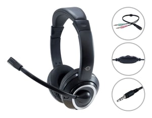 Conceptronic POLONA02BA Headphones/Headset, Wired, Headband, Gaming, Black