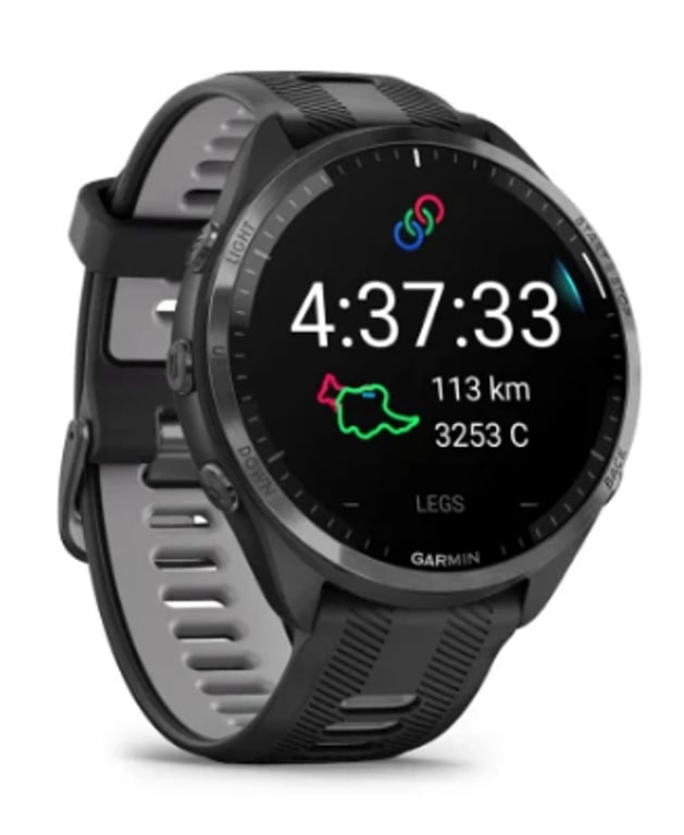 фото Смарт-годинник Garmin Forerunner 965 Carbon Gray Titanium Bezel w. Blk Case Blk/Powder Gray S. Band (010-02809-00/10/80)