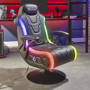 X Rocker Monsoon RGB 4.1 Neo Motion Fotel gamingowy Obite siedzisko Czarny