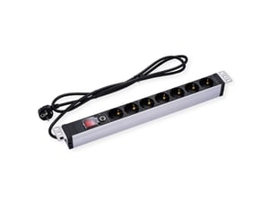 VALUE 19.99.1637 PDU Power Distribution Unit, 7 x Power Outlets, 1U, Aluminum, Black