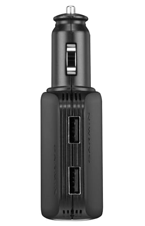 Garmin 010-10723-17 laddare för bärbara GPS-enheter, svart, cigarettändare, USB, automatisk
