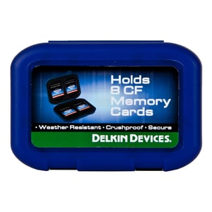 Delkin DDACC-CF8 memory card case, holds 8 cards, Plastic, Blue
