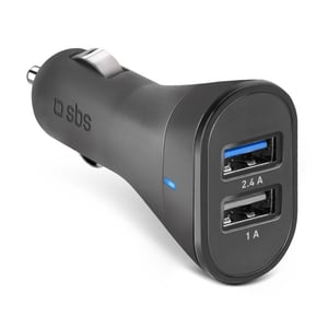 SBS TECR2USB24AFAST Ladegerät für mobile Geräte, universell einsetzbar, schwarz, Zigarettenanzünder, automatisch