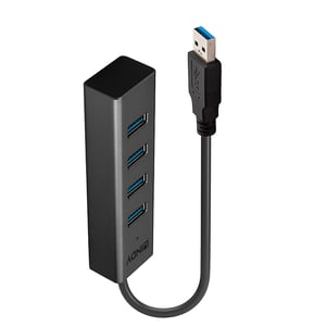 Lindy 43324 USB 3.2 Gen 1 (3.1 Gen 1) Typ-A-Hubs und -Konzentratoren, 5000 Mbit/s, schwarz
