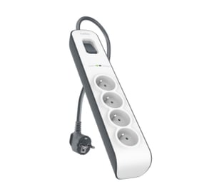 Belkin BSV400ca2M Czarny, Biały 4 x gniazdo sieciowe 2 m