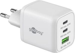 Goobay 64754 ładowarka do urządzeń przenośnych Słuchawki, Laptop, Smartfon Biały Prąd przemienny Szybkie ładowanie Wewnętrzna