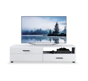 Tuckano Szafka RTV 140x35x45 CANADA biały wysoki połysk